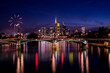 Fireworks in Frankfurt am Main city during Mainfest in Frankfurt, Germany