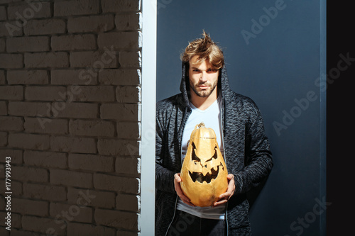Plakat sexy halloween człowiek z dyni