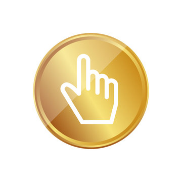 Gold Münze - Cursor - Zeigefinger