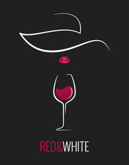 Wall Mural - wine glass red and white concept design background