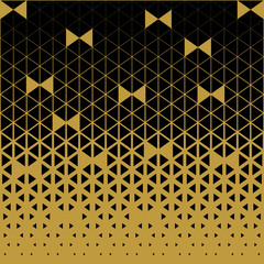 Abstract polygon black and gold graphic triangle pattern. Usable for background or greeting cards for New Year and Christmas.