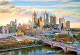 Fototapeta  - Melbourne city skyline at twilight