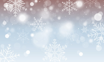 abstract vector winter wallpaper. snowflakes, circles and glowing elements.