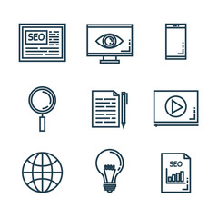 Wall Mural - search engine optimization set icons