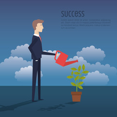 Sticker - business plan growth with businessman avatar