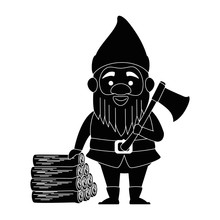 Cute Gnome With Woodcutter Ax Character