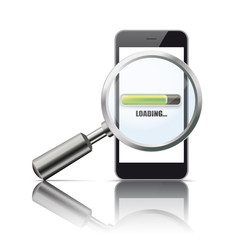 Canvas Print - Black Smartphone Loupe Mirror Loading
