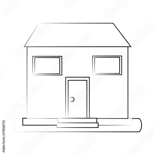 Family Home Or One Story House Icon Image Vector