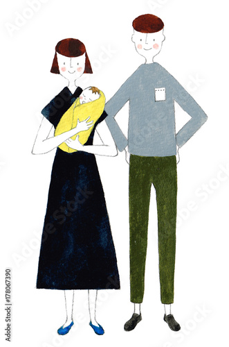 Foto  私たち夫婦の間に赤ちゃんが生まれました