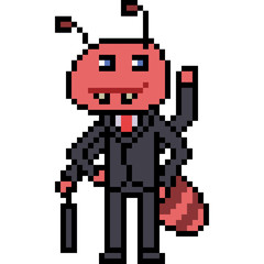 Wall Mural - vector pixel art ant