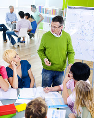 Canvas Print - Students learning in a classroom