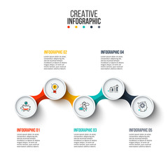 Fototapete - Business data visualization. Process chart. Abstract elements of graph, diagram with 5 steps, options, parts or processes. Vector business template for presentation. Creative concept for infographic.