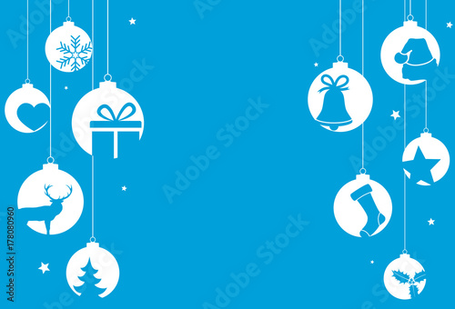 Boules De Noël Suspendues Sur Fond Bleu Buy This Stock