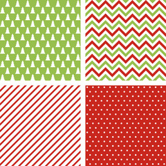 Wall Mural - set of seamless abstract patterns. christmas backgrounds