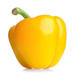 Wall Mural - Yellow Bell Pepper Isolated on White Background