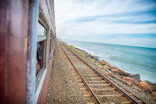 Train Rides Along The The Ocean Shore