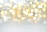 Fototapeta Tulipany - christmas background - gold and silver lights