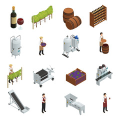 Sticker - Wine Production Isometric Set