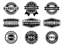 Barbecue Logo Stamp And Label Set
