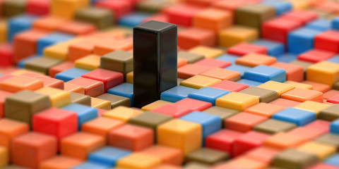 Poster - Abstract color cube block