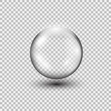Fototapeta  - Transparent glass sphere with glares and highlights.