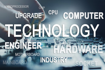 Electronic engineer. Maintenance computer cpu hardware