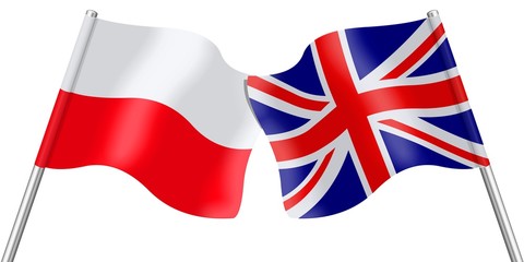 Wall Mural - Flags. Poland and United Kingdom