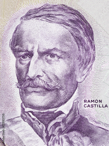 Foto Ramon Castilla portrait from old Peruvian money