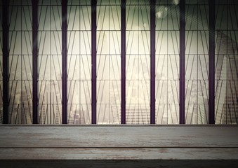 Poster - Wooden floor with Window background