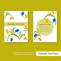 Set of two cards decorated with floral patterns