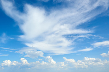the water surface with clouds clouds over lake balkhash