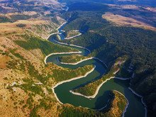 Aerial View Of Mountain River Uvac In Serbia