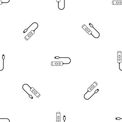 Poster - USB adapter connectors pattern seamless black