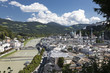 Aussicht vom Mönchsberg auf die Altstadt von Salzburg und die Festung Hohensalzburg