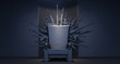 Throne made from weapons 3D Rendering