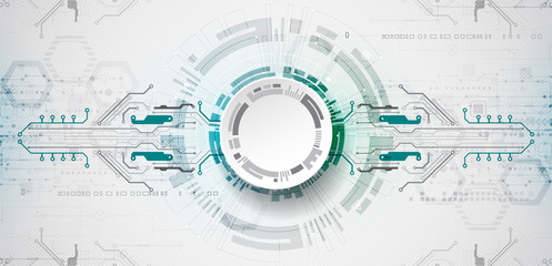Abstract circle technology concept. Circuit board, high computer color background.