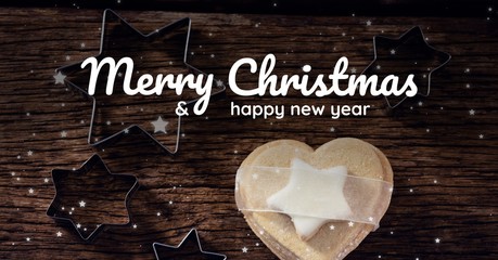 Poster - merry Christmas and happy new year text on Christmas background