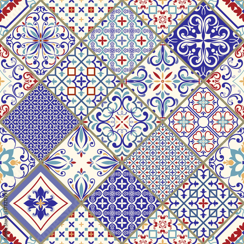 wektorowa-bezszwowa-tekstura-piekny-mega-patchwork-wzor-do-projektowania-i-mody-z-elementami-dekoracyjnymi-portugalskie