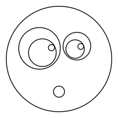 Poster - surprised smile icon vector thin line