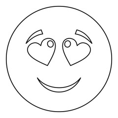 Poster - love smile icon vector thin line