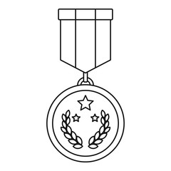 Sticker - Medal icon vector thin line