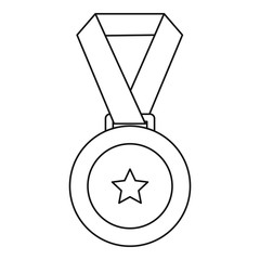 Sticker - Medal icon vector thin line