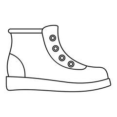 Poster - hiking boots icon vector thin line