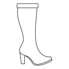 Poster - woman boots icon vector thin line