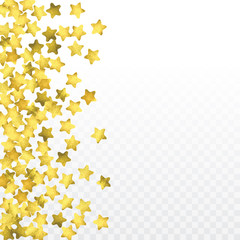 Star confetti isolated on transparent background.