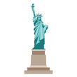Isolated statue of liberty on white background