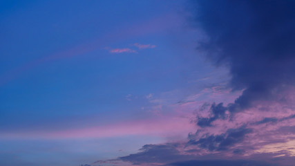 Wall Mural - Beautiful dramatic sky with cloud at sunset