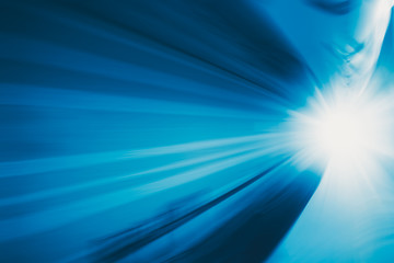 Wall Mural - blue speedy fast motion blur moving to the future concept background