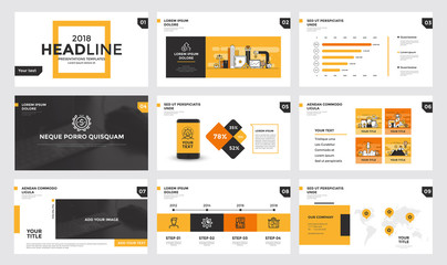 Wall Mural - infographics slide template design