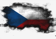 Czech Republic Flag Painted With Brush